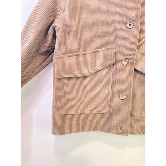 Avec Les Filles Brown Corduroy Button Up Blazer Jacket  XS  Mock Neck Lagenlook - Picture 3 of 11